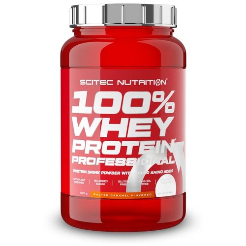 Протеин Scitec Nutrition 100% Whey Protein Professional, 920 гр., соленая карамель аминокислота scitec nutrition tryptophan нейтральный 60 шт