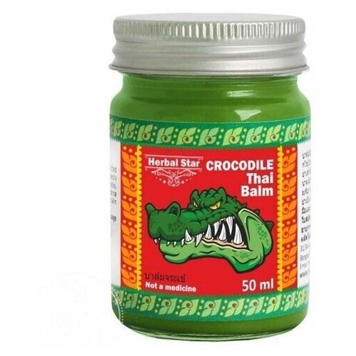 Зелёный бальзам с жиром крокодила Herbal Star Crocodile Thai Balm 50ml
