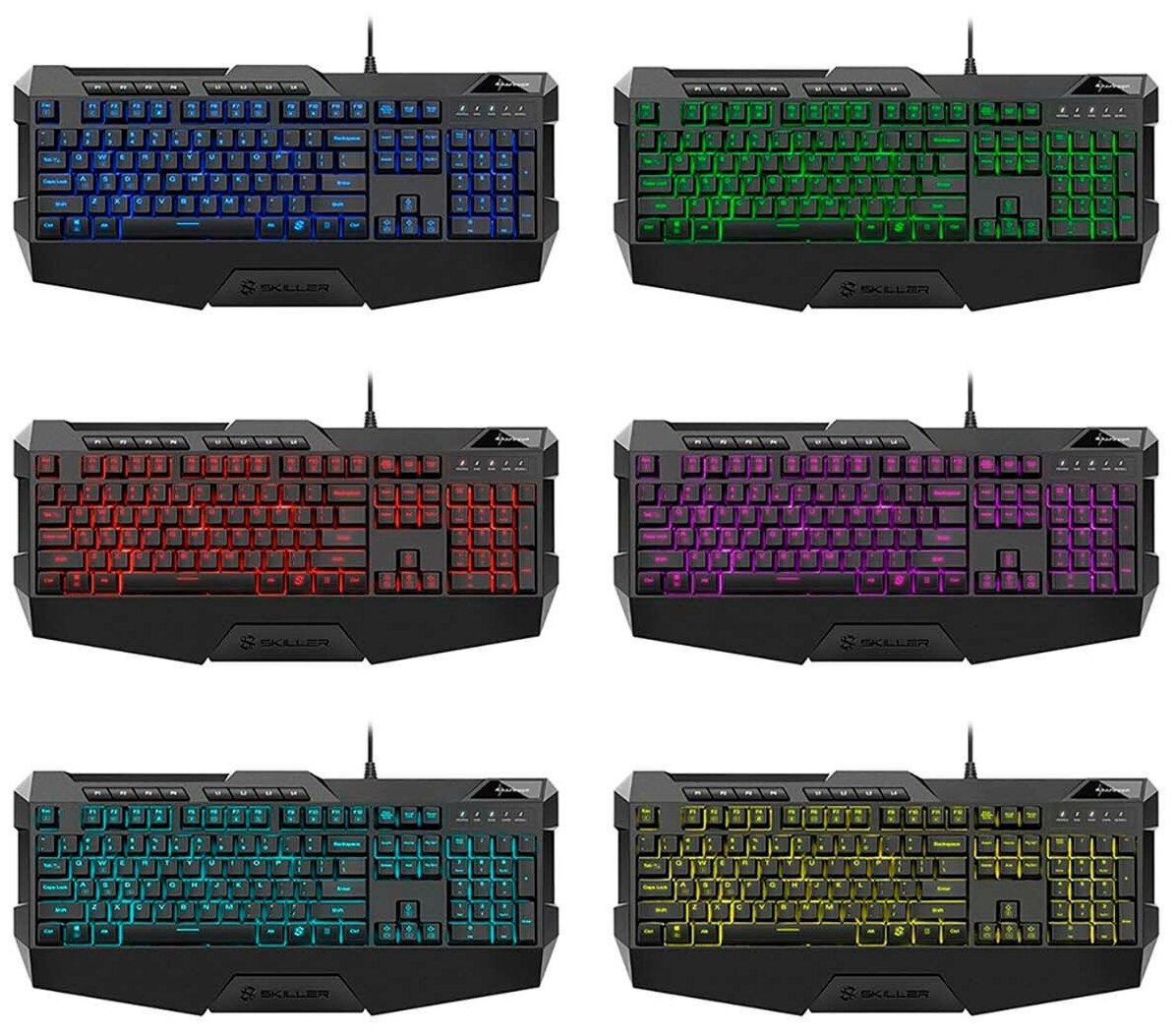 Клавиатура Sharkoon Skiller SGK4 (Резиновые колпачки, RGB) черный