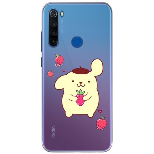 Силиконовый чехол Mcover на Xiaomi Redmi Note 8T с рисунком Собака с клубникой силиконовый чехол mcover на xiaomi poco f3 с рисунком собака с клубникой