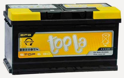 Изображение товара Аккумулятор автомобильный Topla EFB Stop&Go 90 А/ч 850 А обр. пол. 112090 Евро авто (353x175x190)