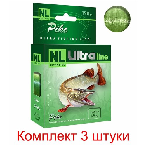 монофильная леска для рыбалки aqua nl ultra pike щука 150m 0 28mm 1 штука Монофильная леска для рыбалки AQUA NL ULTRA PIKE (Щука) 150m 0,20mm ( 3 штуки )