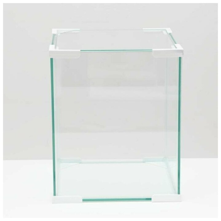 Аквариум Куб белый уголок, покровное стекло, 19 литров, 25 x 25 x 30 см - фотография № 2