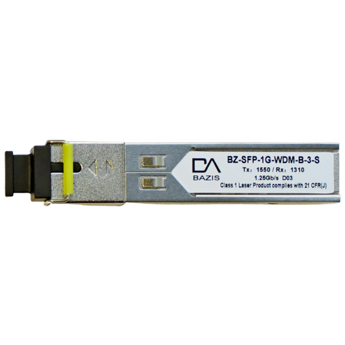 Оптический SFP трансивер 1.25Гбит/c, Tx 1550нм/Rx 1310нм, 3км, SC, DDM