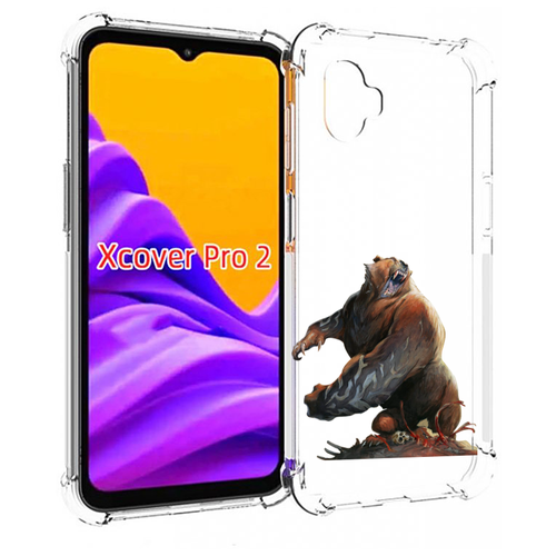 Чехол MyPads Медведь-жестокий для Samsung Galaxy Xcover Pro 2 задняя-панель-накладка-бампер