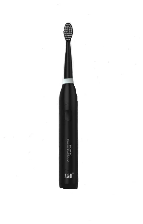 Электрическая ультразвуковая черная зубная щетка со встроенным аккумулятором USB перезаряжаемая IPX7 водонепроницаемая с 4-мя сменными головками