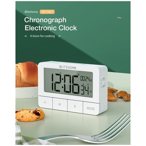 Кухонный таймер BlitzWolf BH-TR01 Chronograph Electric Clock Kitchen Timer White