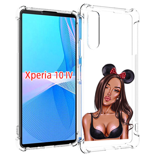 Чехол MyPads девушка-в-купальнике-с-ушками женский для Sony Xperia 10 IV (10-4) задняя-панель-накладка-бампер