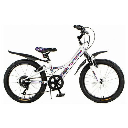 фото Велосипед подростковый горный с колесами 20" topgear mystic, цвет белый калейдоскоп top gear