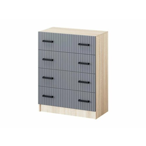 Карина-6 МДФ Комод 4 ящика Графит Дуб Сонома 11401₽