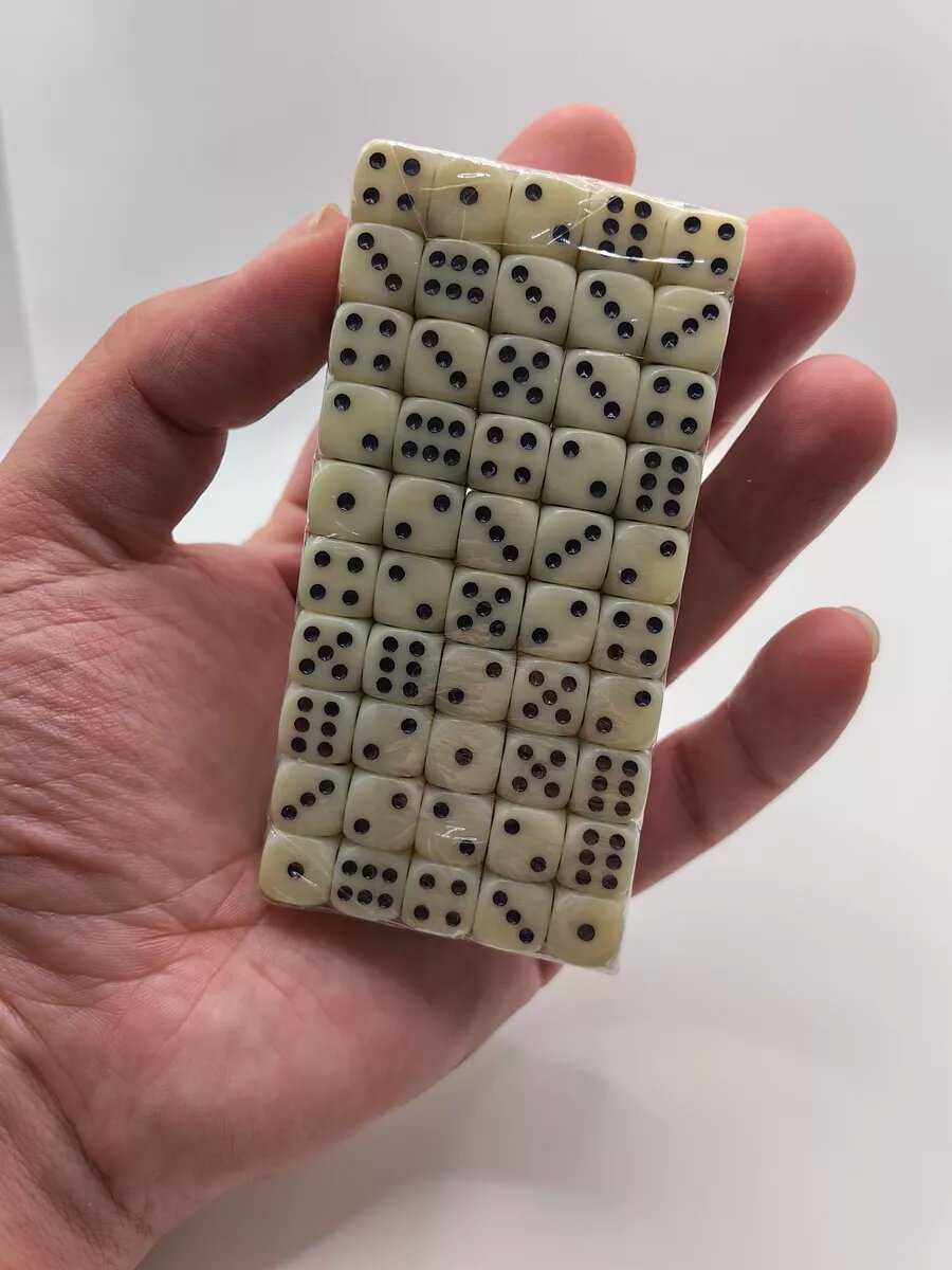Кости игральные, кубики - 100 шт, 10 мм