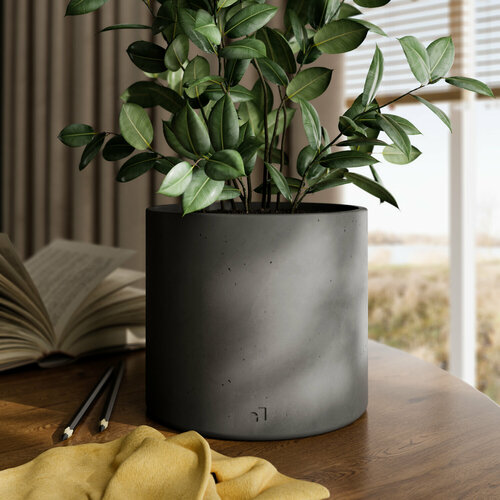 Кашпо для цветов и суккулентов Bordeaux L темно-серое матовое 28 л 1816см 4974₽