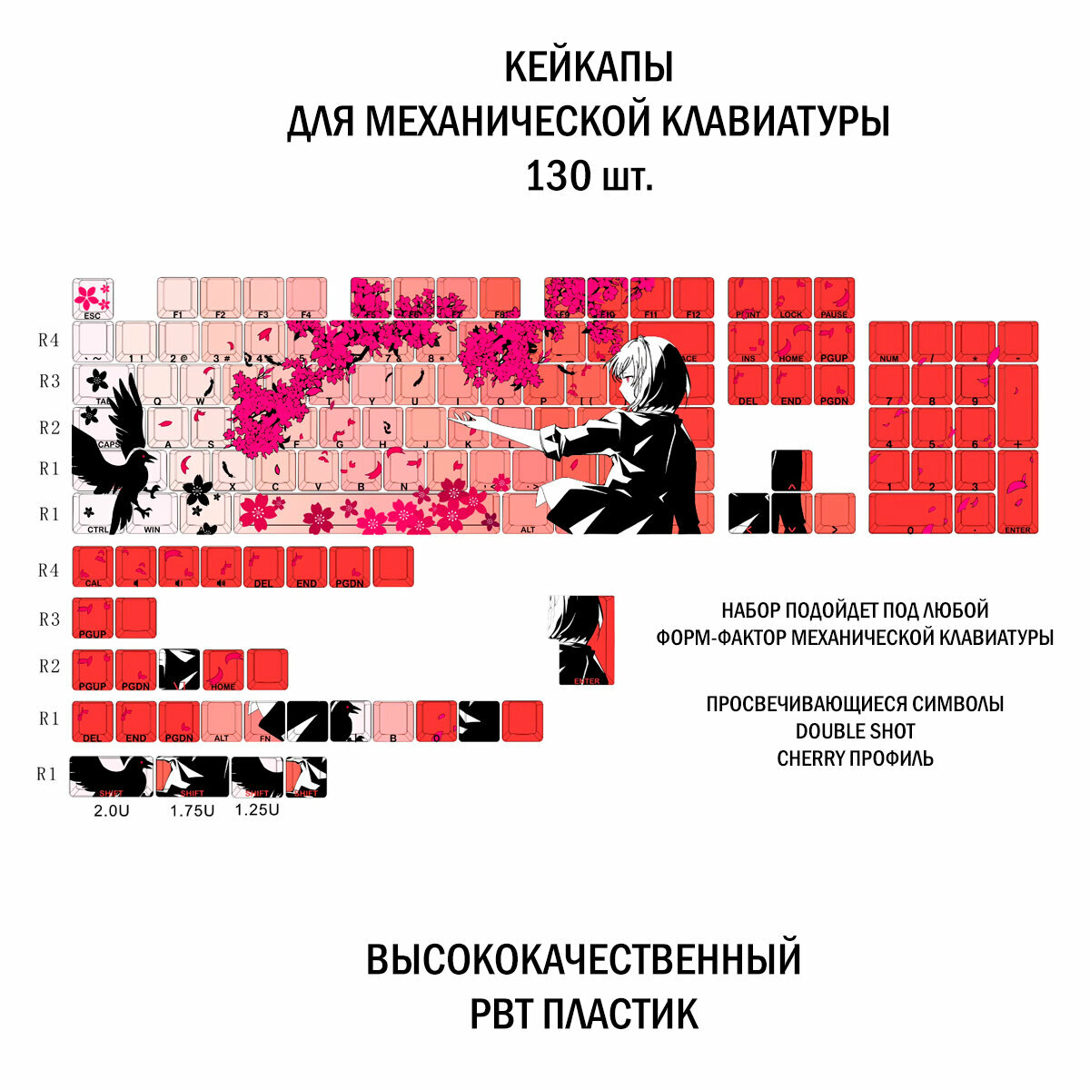 Кейкапы для механической клавиатуры PBT набор