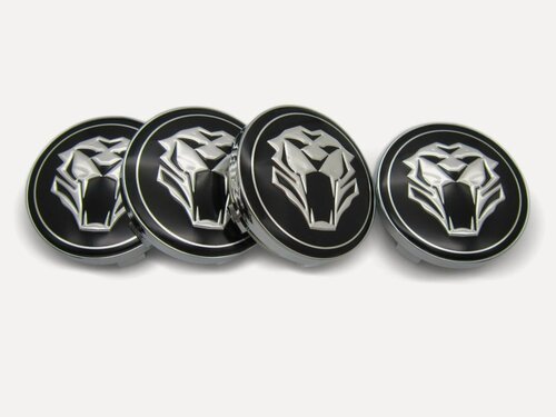 Изображение товара Колпачки, заглушки на литые диски Tiger black 60/56 мм, комплект 4 шт.
