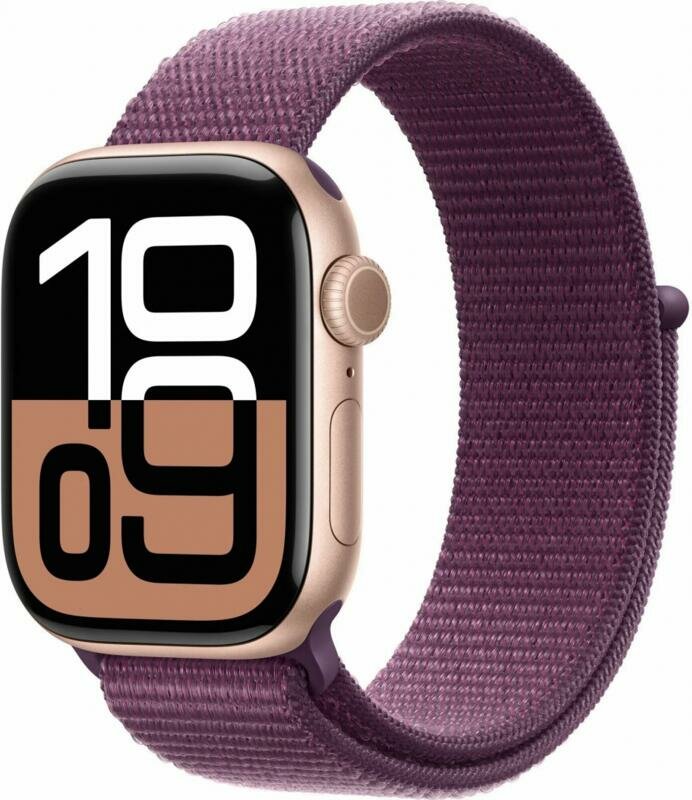 Умные часы Apple Watch Series 10 42mm Rose Gold Aluminium Case With Plum Sport Loop