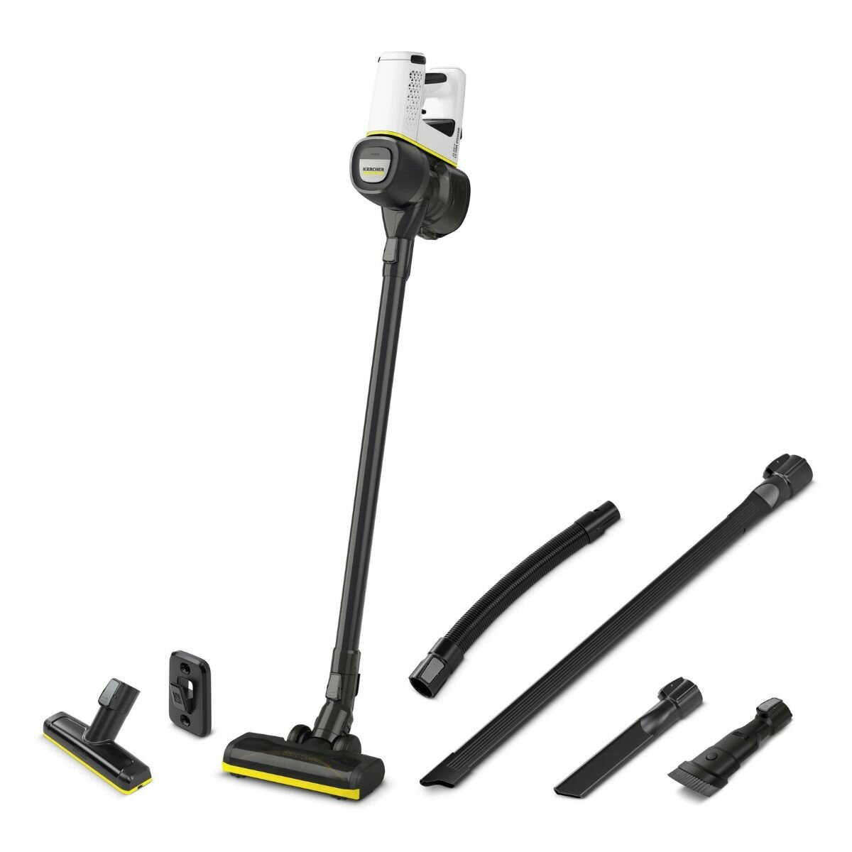 Обзор: Пылесос аккумуляторный для дома Karcher VC 4 Cordless myHome Car (1.198-632.0) вертикальный Керхер 21.6 Вт, до 30 минут работы, 2 режима, фиксатор кнопки, 6 насадок + держатель