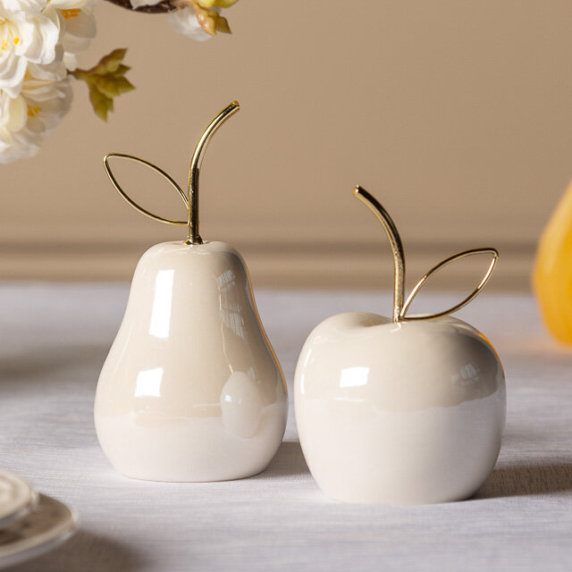 Набор декоративных статуэток Пуэрто: Яблоко и Груша 10-13 см 2 шт