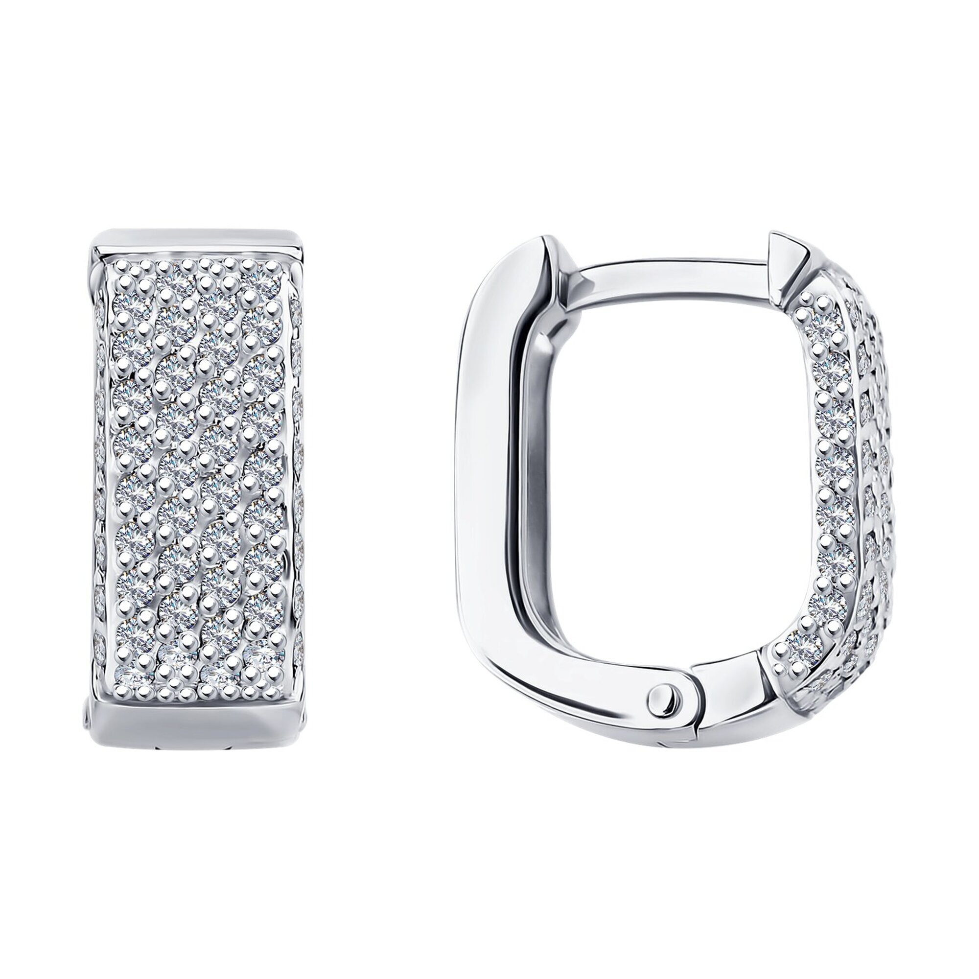 Серьги Diamant online, белое золото, 585 проба, бриллиант