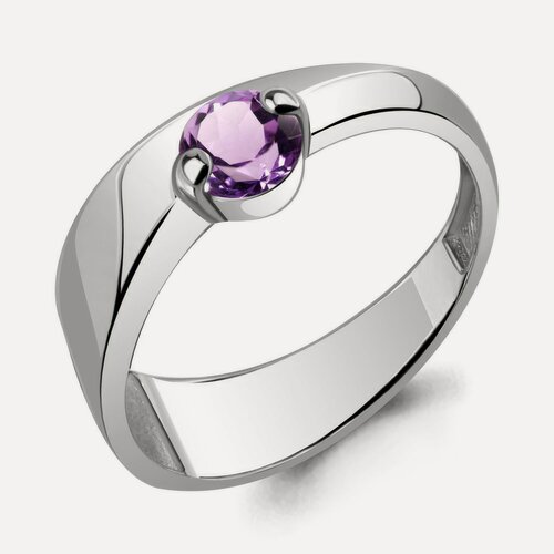 Изображение товара Кольцо, серебро, 925 проба, родирование, аметист