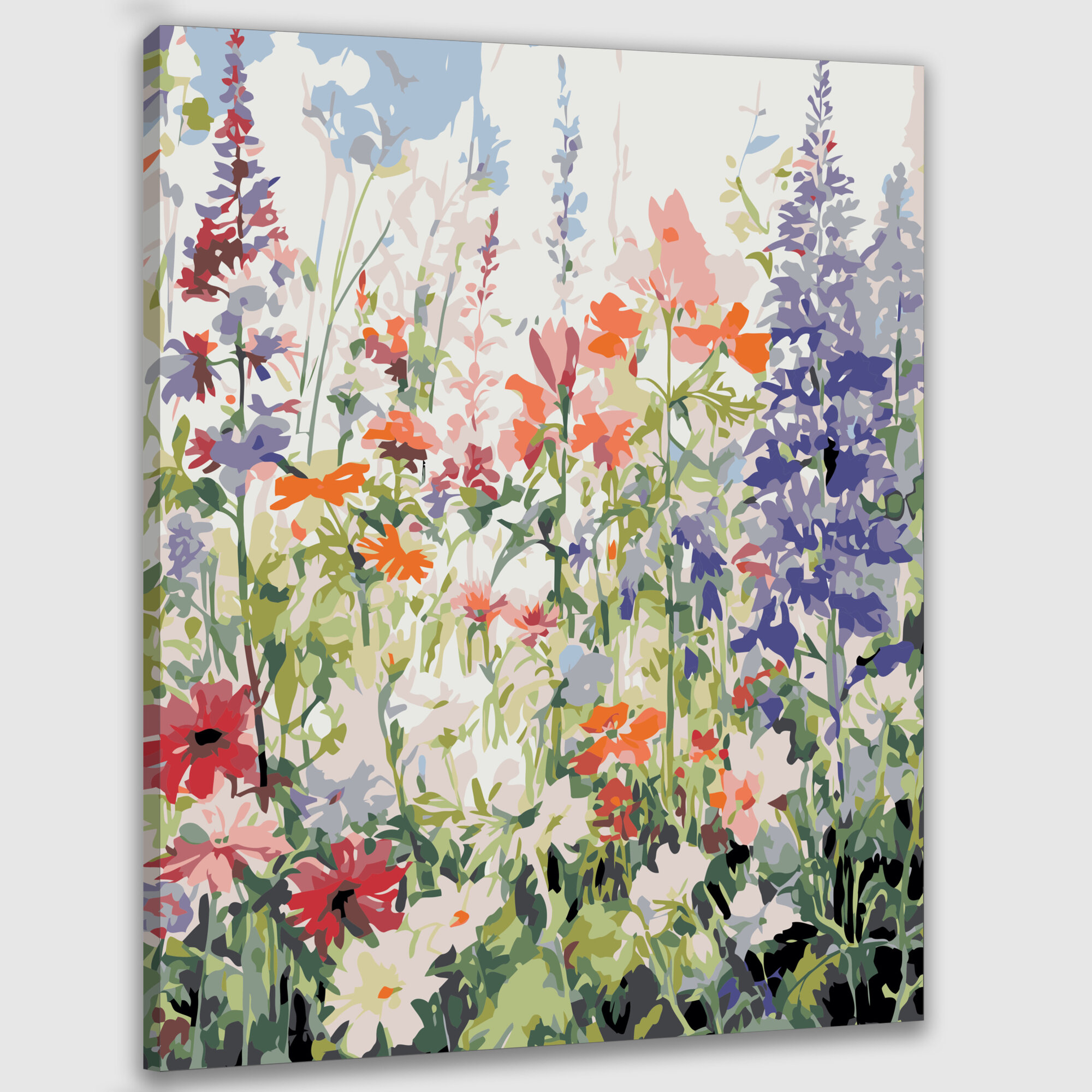 Картина по номерам 40x50 см, пышный сад, яркие цвета, акварель, полный цвет, гармония, ветерок, демонстрация