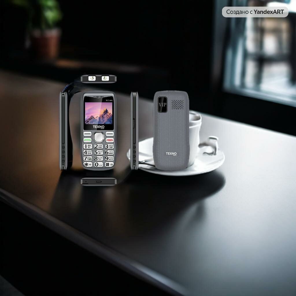 Texno Max 023 Pro кнопочный телефон, телефон с двумя SIM, серый