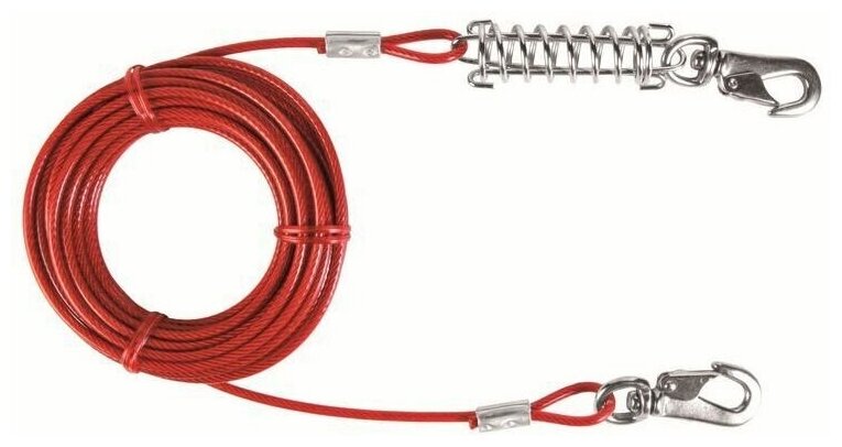 Трос для собак Trixie Tie Out Cable, размер 15м, красный - фотография № 2