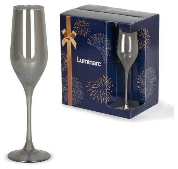 Набор бокалов для шампанского Luminarc Celeste / селест 160мл сияющий графит 6шт.