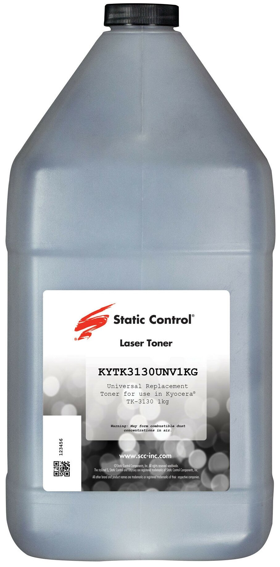 Тонер Static Control KYTK3130UNV1KG черный флакон 1000гр. для принтера Kyocera FS410042004300DN