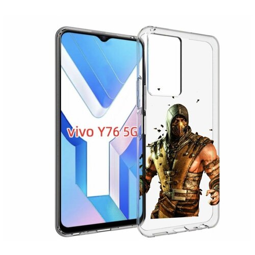 Чехол MyPads Mortal Kombat scorpion для Vivo Y76 5G задняя-панель-накладка-бампер