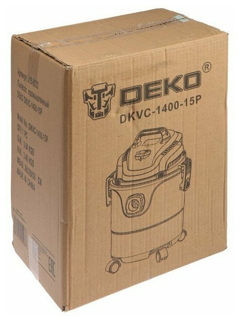 Профессиональный пылесос DEKO DKVC-1400-15P, 1400 Вт, черный/желтый - фотография № 15