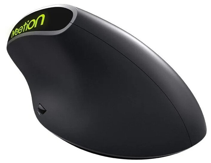 Вертикальная мышь Meetion R390 беспроводная игровая подсветка 6 кнопок черная