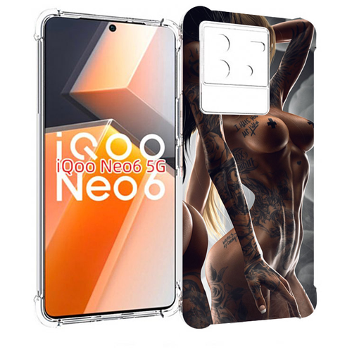 чехол mypads кс го инь янь для vivo iqoo neo 6 5g задняя панель накладка бампер Чехол MyPads девушки-инь-и-янь-в-татуировках для Vivo iQoo Neo 6 5G задняя-панель-накладка-бампер