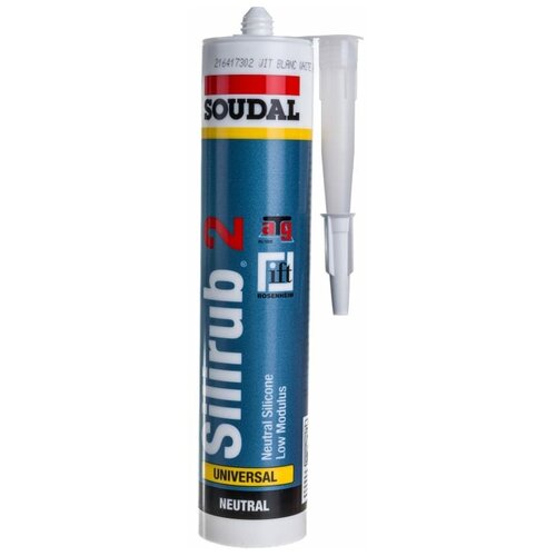 Герметик Soudal Silirub 2 нейтральный силикон 300 мл. бесцветный 15 шт.