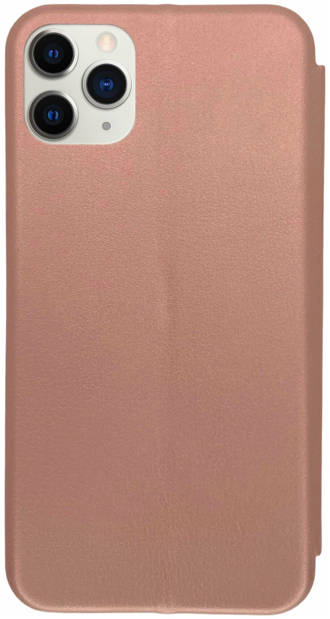 Чехол книжка с подставкой и отделением для карт Lovvikan для iPhone 11 Pro Max, розовое золото