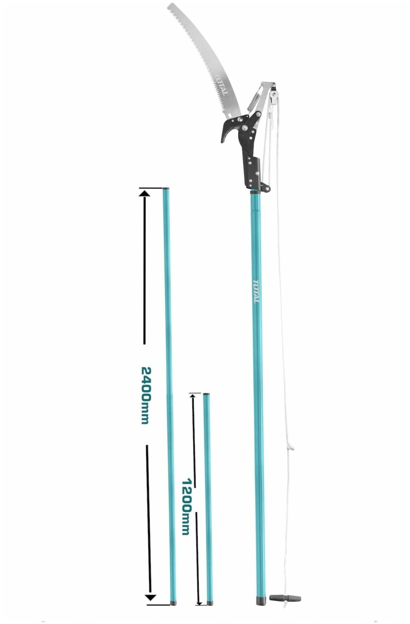 Сучкорез штанговый с ножовкой+ раздвижная штанга 12-24 м (общая длина-28 метра) TOTAL