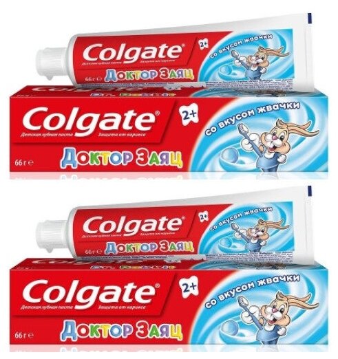 Colgate Зубная паста Детская Доктор Заяц, жвачка, 50мл,2 шт