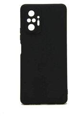 Чехол силиконовый матовый для Xiaomi Redmi Note 10 Pro, черный с защитой камеры