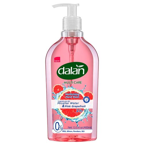 dalan женский multi care moisturizing hand wash мыло жидкое увлажняющее мицеллярная вода и солнечная папайя 400мл Dalan Женский Multi Care Moisturizing Hand Wash Мыло жидкое увлажняющее Мицеллярная вода и розовый грейпфрут 400мл