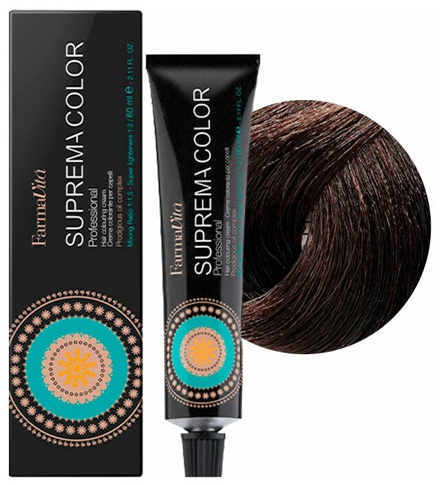 Крем-краска SUPREMA COLOR для окрашивания волос FARMAVITA 4.35 каштановый шоколадный 60 мл