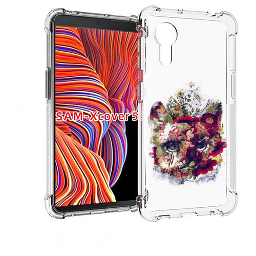 Чехол MyPads Лиса в цветах-2 для Samsung Galaxy Xcover 5 задняя-панель-накладка-бампер