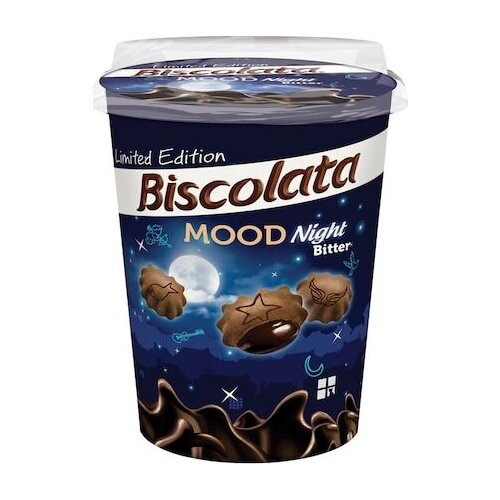 Печенье Biscolata Mood BITTER с черным шоколадом, 125 г, 24 уп.