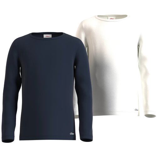 джемпер 2 шт для детей (девочки), s.Oliver, артикул: 10.2.13.12.130.2119328, цвет: белый+синий (00D2), размер: 140