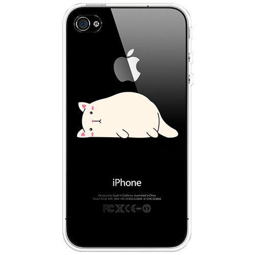 Силиконовый чехол на Apple iPhone 4/4S / Айфон 4/4S Cat not today, прозрачный силиконовый чехол на apple iphone 4 4s айфон 4 4s сотворение адама