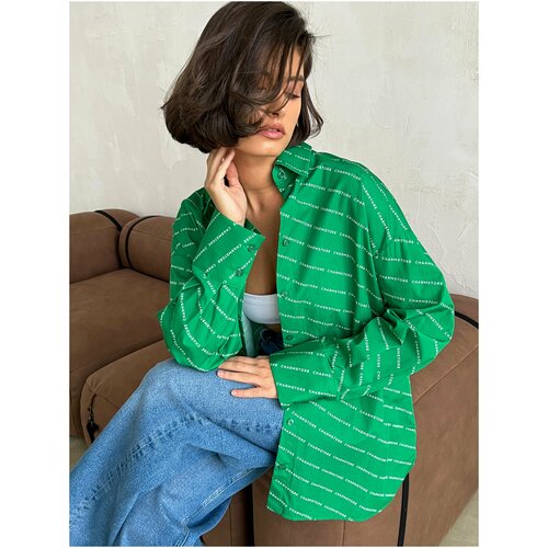 фото Рубашка оверсайз logomania (травяной) (one size) charmstore