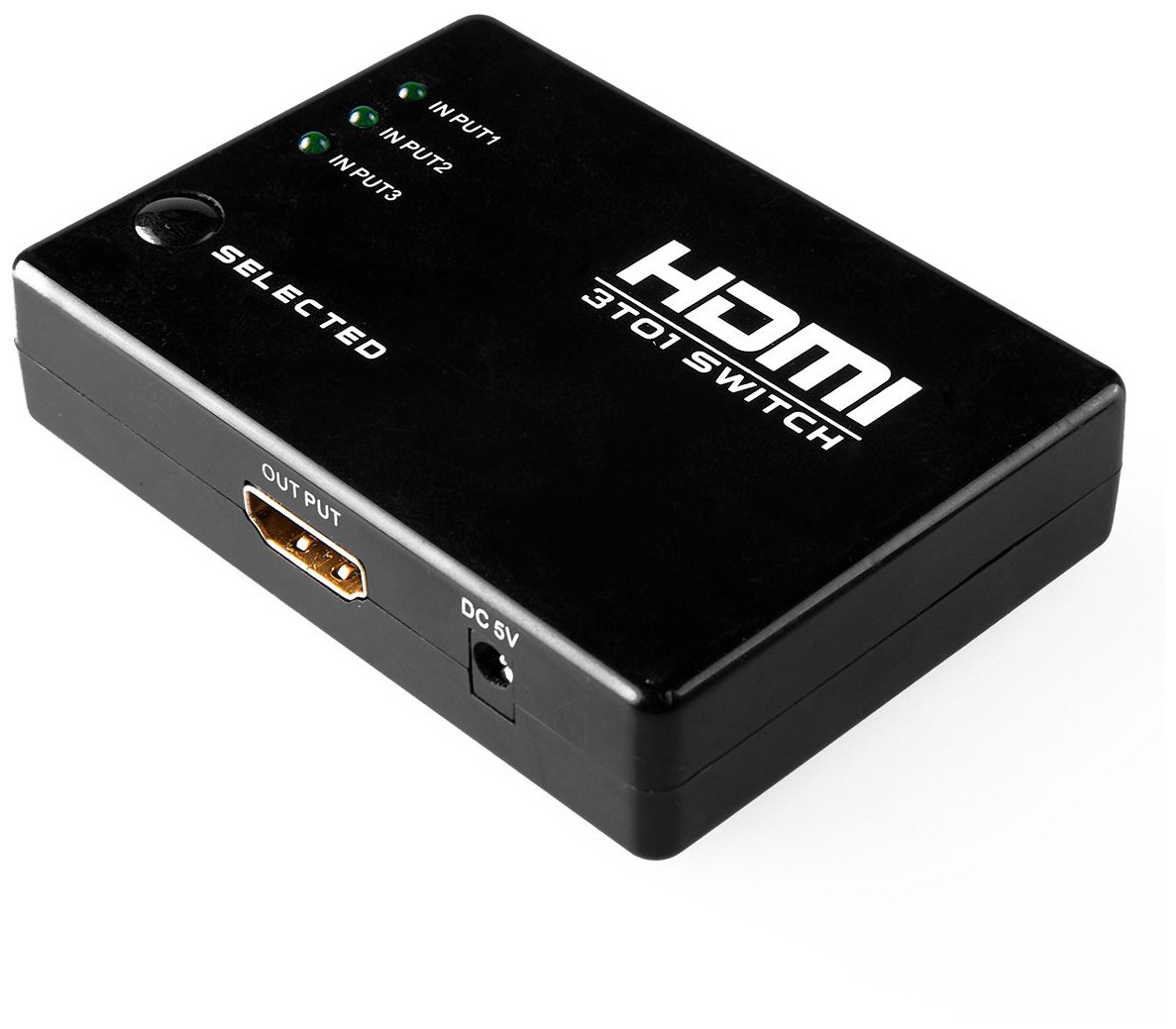 Переключатель HDMI 3 x 1 Greenline, 1080P 60Hz, пульт ДУ, DeepColor (77v301)