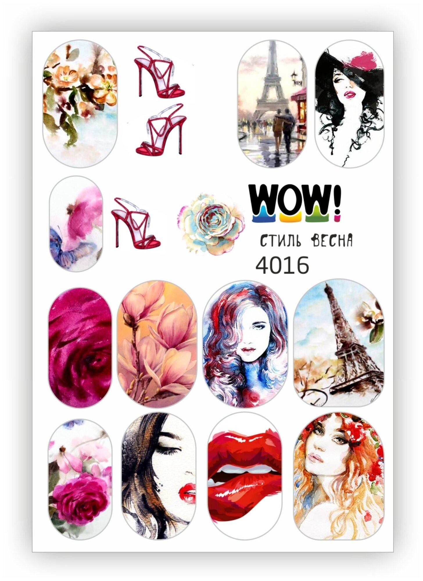 I am wow Слайдер водные наклейки для ногтей Весенний Париж девушки Каблуки, Розы Цветы Цветочки Мода Модные маникюра декор стикер на ногти для дизайна
