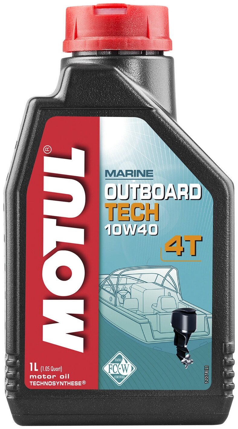 Синтетическое моторное масло Motul Outboard Tech 4T 10W40, 1 л, 1 шт.