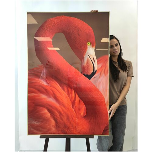 Большая интерьерная картина Caribbean 80х120 см в золотом багете на композитном материале ALUMOART. Качество люкс