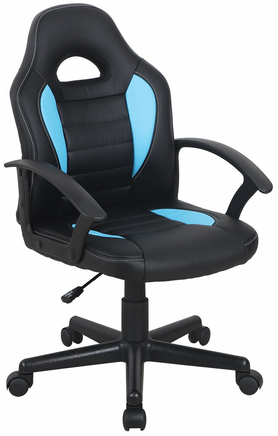 Кресло компьютерное BRABIX «Spark GM-201», экокожа, черное/голубое, 532505