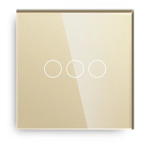 Умный сенсорный выключатель DiXiS Wi-Fi Touch Wall Light Switch (Zigbee) 3 Gang / 1 Way (86x86) Gold (TSW3-ZB)